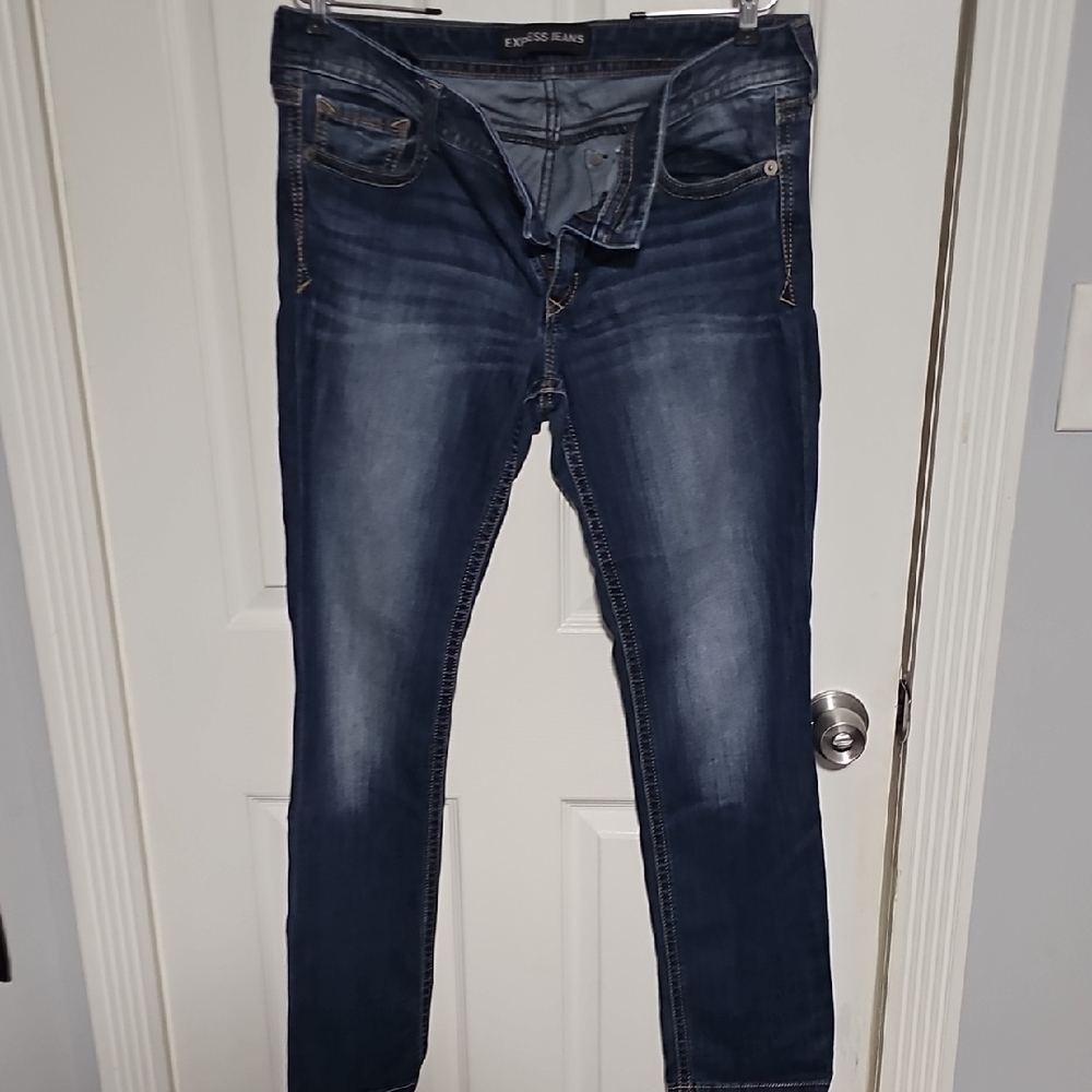 Express Women's Skinny Low Rise Blue Jeans Size 12